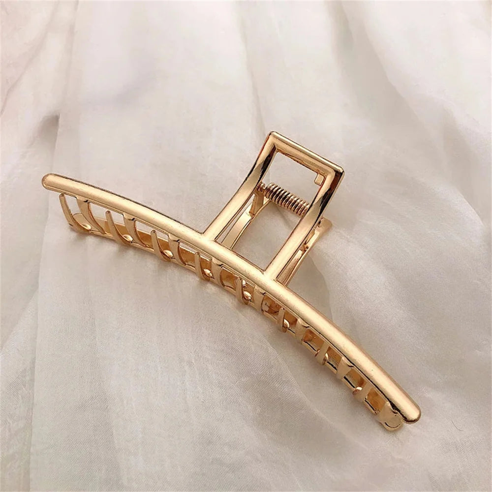 Gold Color Hollow Geometric Hair Clips Metal Hair Claw Cross Hairclip Headband Hairpin Hair Crab Women Hair Fashion Accessories