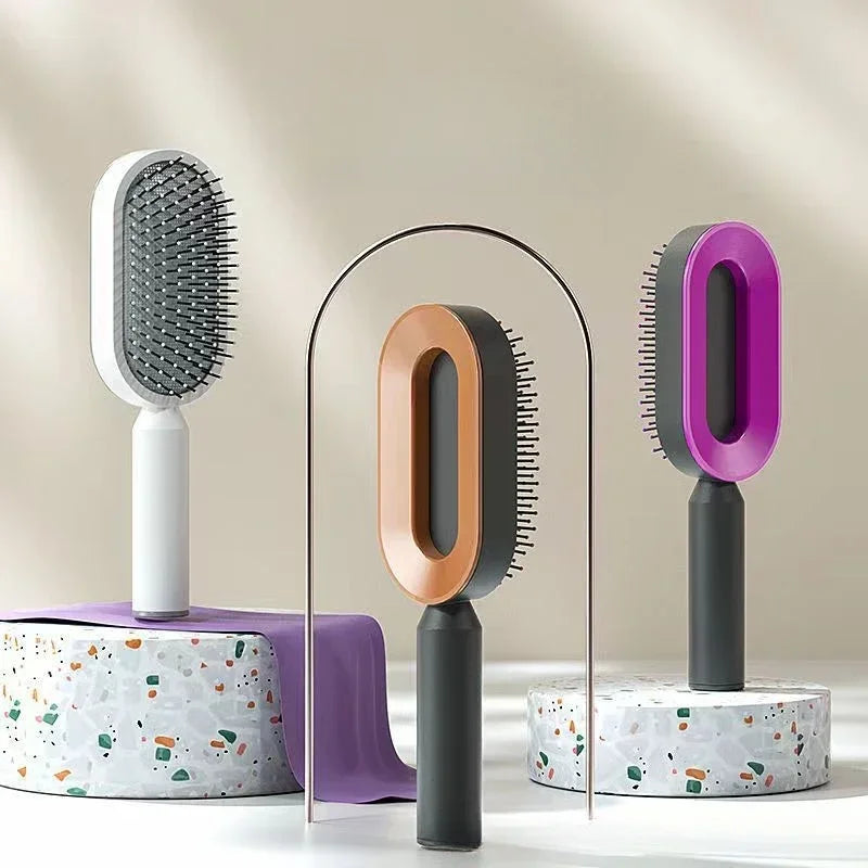 Self Cleaning Hairbrush Women Hair Brush One-Key Cleaning Hair Loss Airbag Scalp Massage Comb Anti-Static Hairbrush